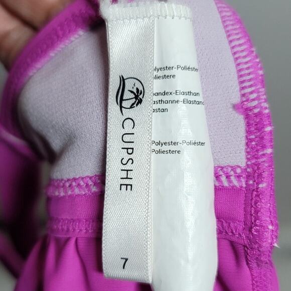 Cupshe Girls Wild At Heart Ruffle Bandeau and Wide Band Hipster Bikini Set 7 - Picture 11 of 12